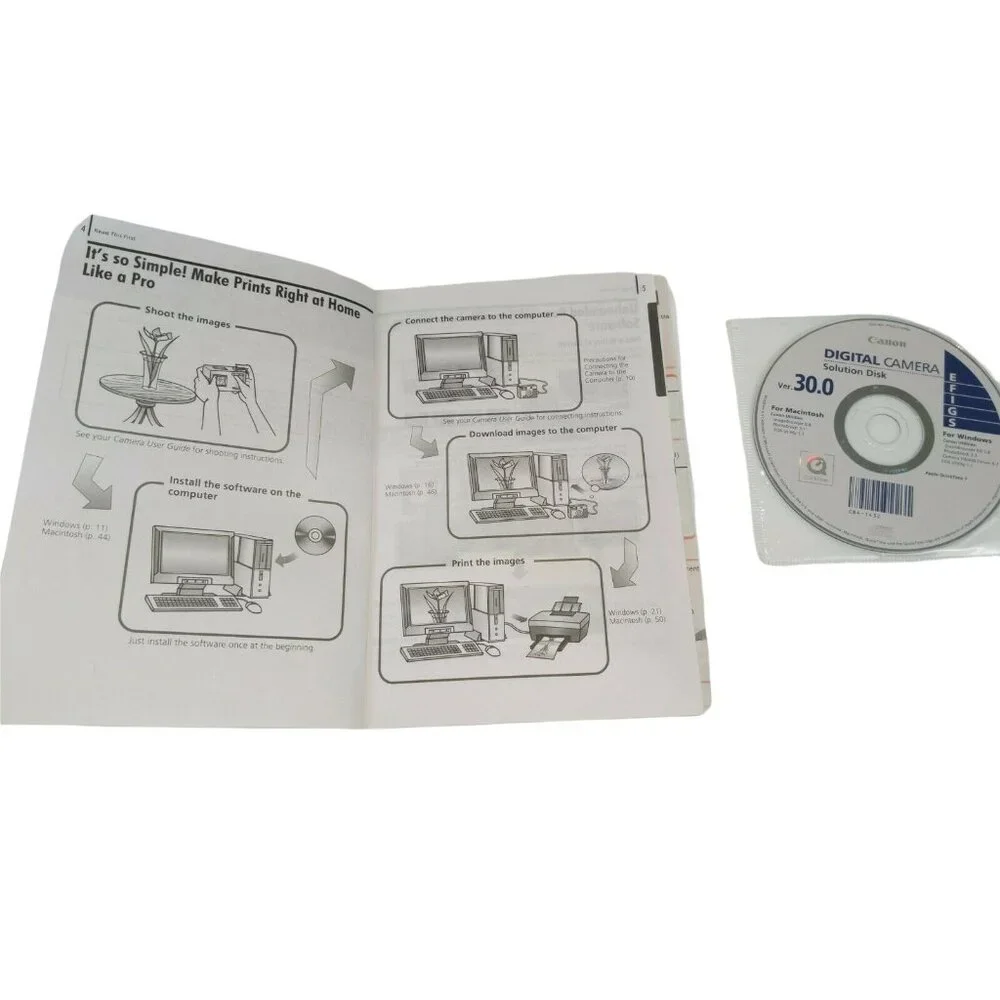 Canon Digital Camera Solution Disk V30.0 With Software Guide For Windows & Mac